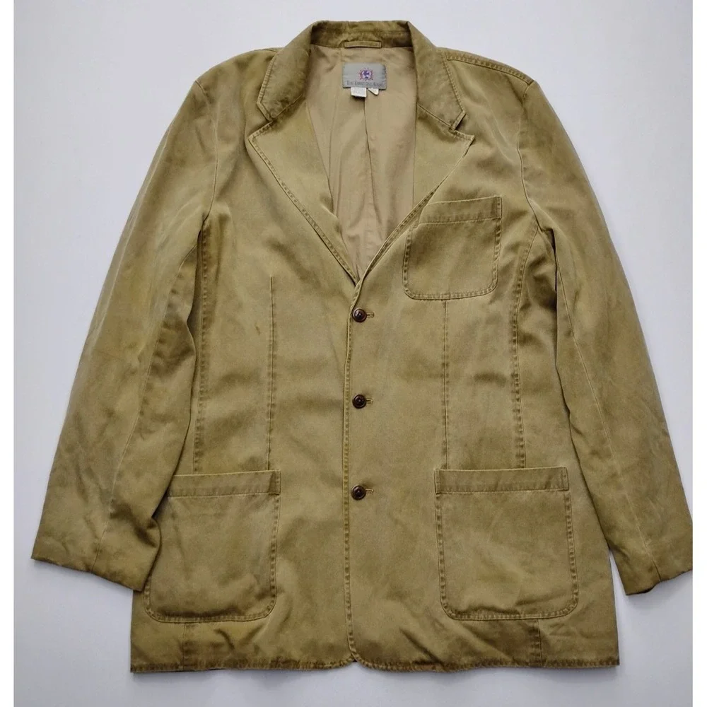 The Territory Ahead Jacket Men XLL Tall Tan Silk Cotton‎ Sport Jacket Blazer Vtg